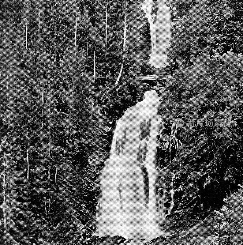 Giessbach Falls at Brienz in Bern Canton, Switzerland - 19世纪